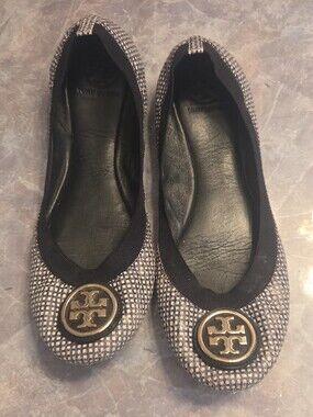 Tory Burch Black & White Ballet Flats